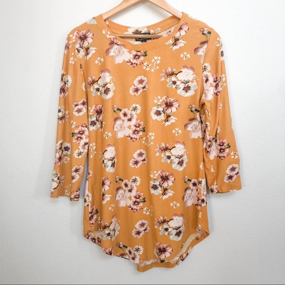 Floral yellow top